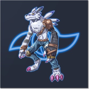 fanart weregarurumon Posters and Art